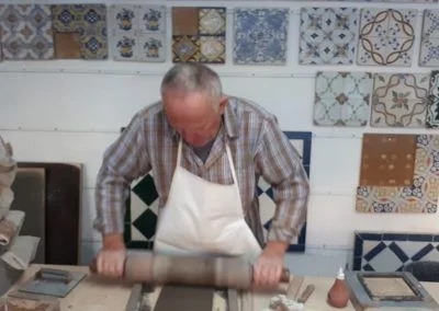 Making tiles at Azeitão Tiles factory